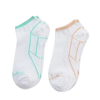 Nicole Miller 10 Pairs No Show Socks (Sizes 4-10) - White/Multi