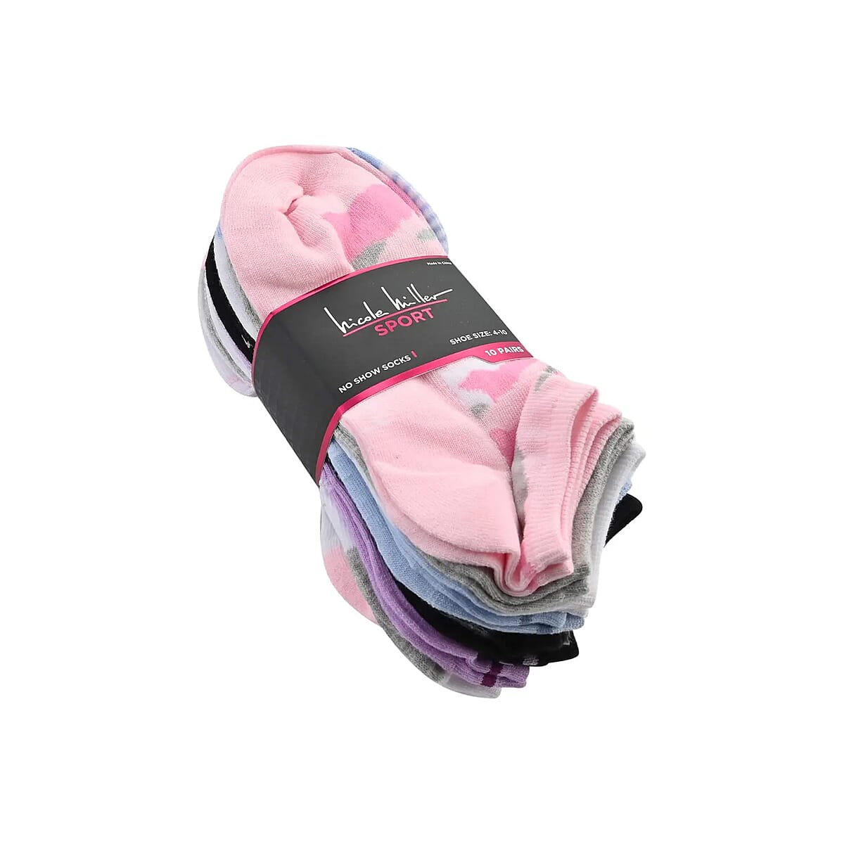 Nicole Miller 10 Pairs No Show Socks (Sizes 4-10) - Camo (Ships in 8-10 business days) image number 6