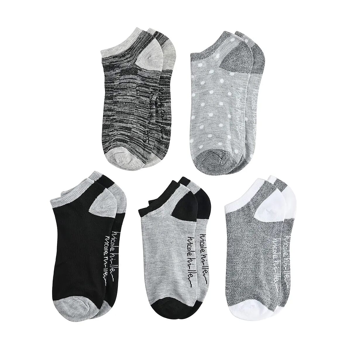 Nicole Miller 10 Pairs No Show Socks (Sizes 4-10) - Gray image number 4