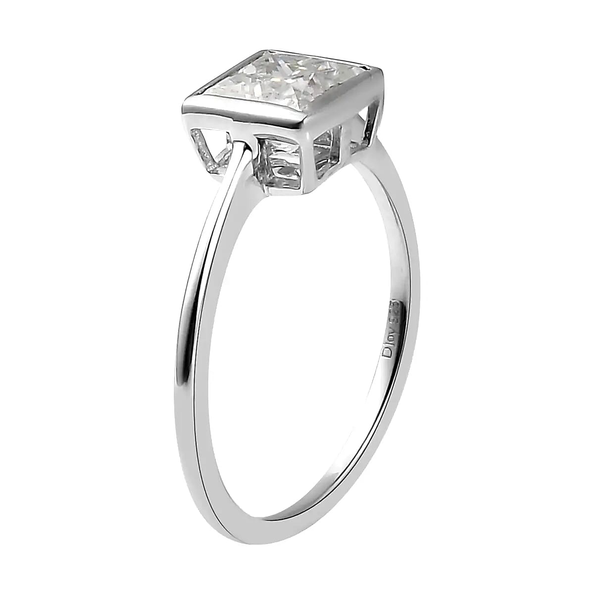 Moissanite 1.15 ctw Solitaire Ring, Platinum Over Sterling Silver Ring, Moissanite Jewelry For Her (Size 9) image number 4