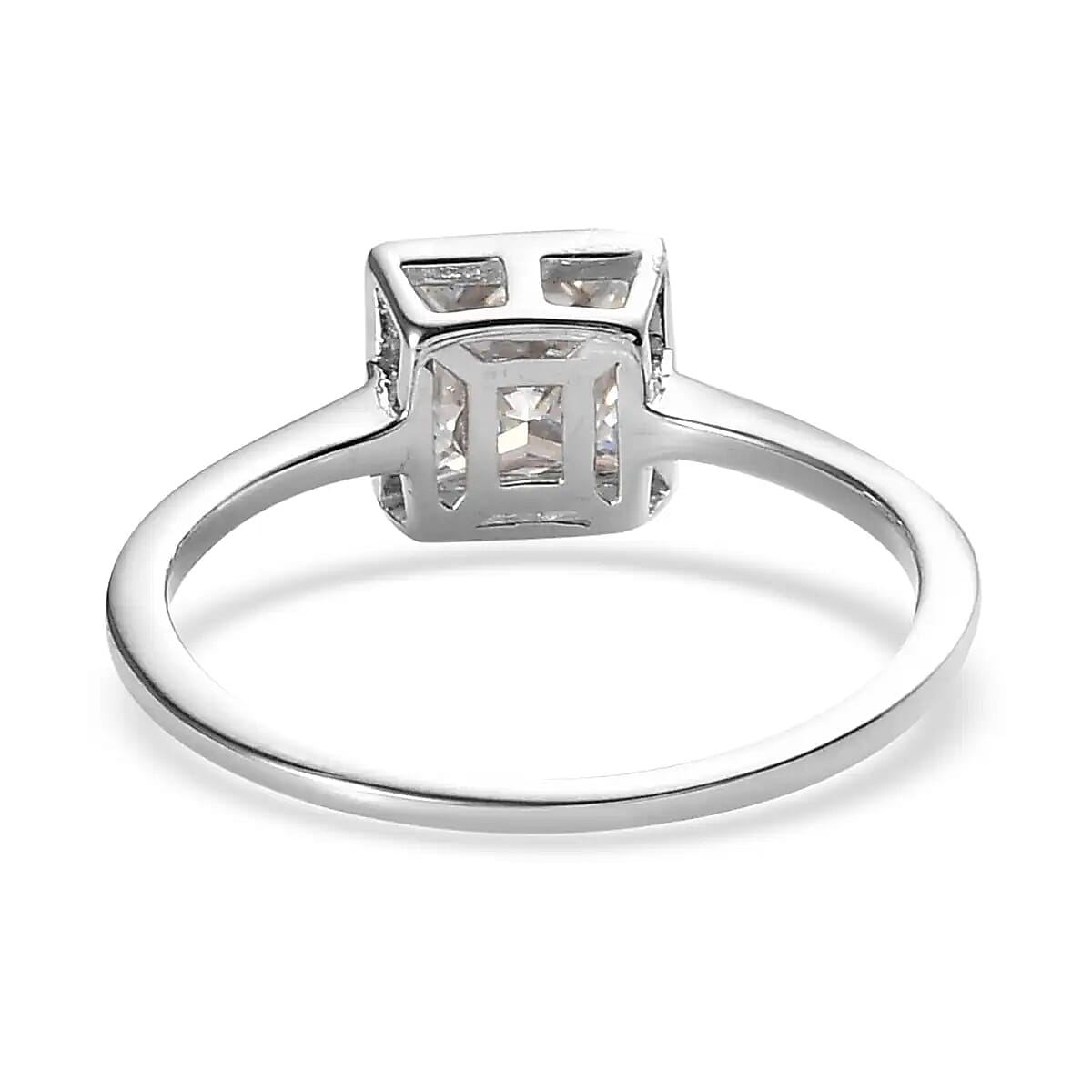 Moissanite 1.15 ctw Solitaire Ring, Platinum Over Sterling Silver Ring, Moissanite Jewelry For Her (Size 9) image number 5