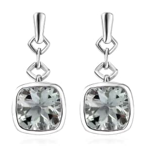 Montezuma Prasiolite 7.50 ctw Earrings in Platinum Over Sterling Silver