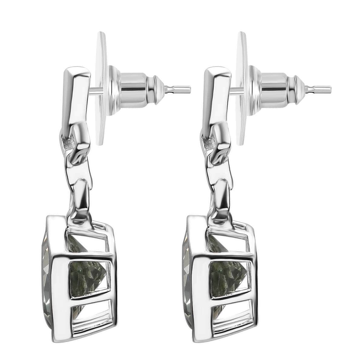 Montezuma Prasiolite 7.50 ctw Earrings in Platinum Over Sterling Silver image number 3