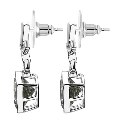 Montezuma Prasiolite 7.50 ctw Earrings in Platinum Over Sterling Silver