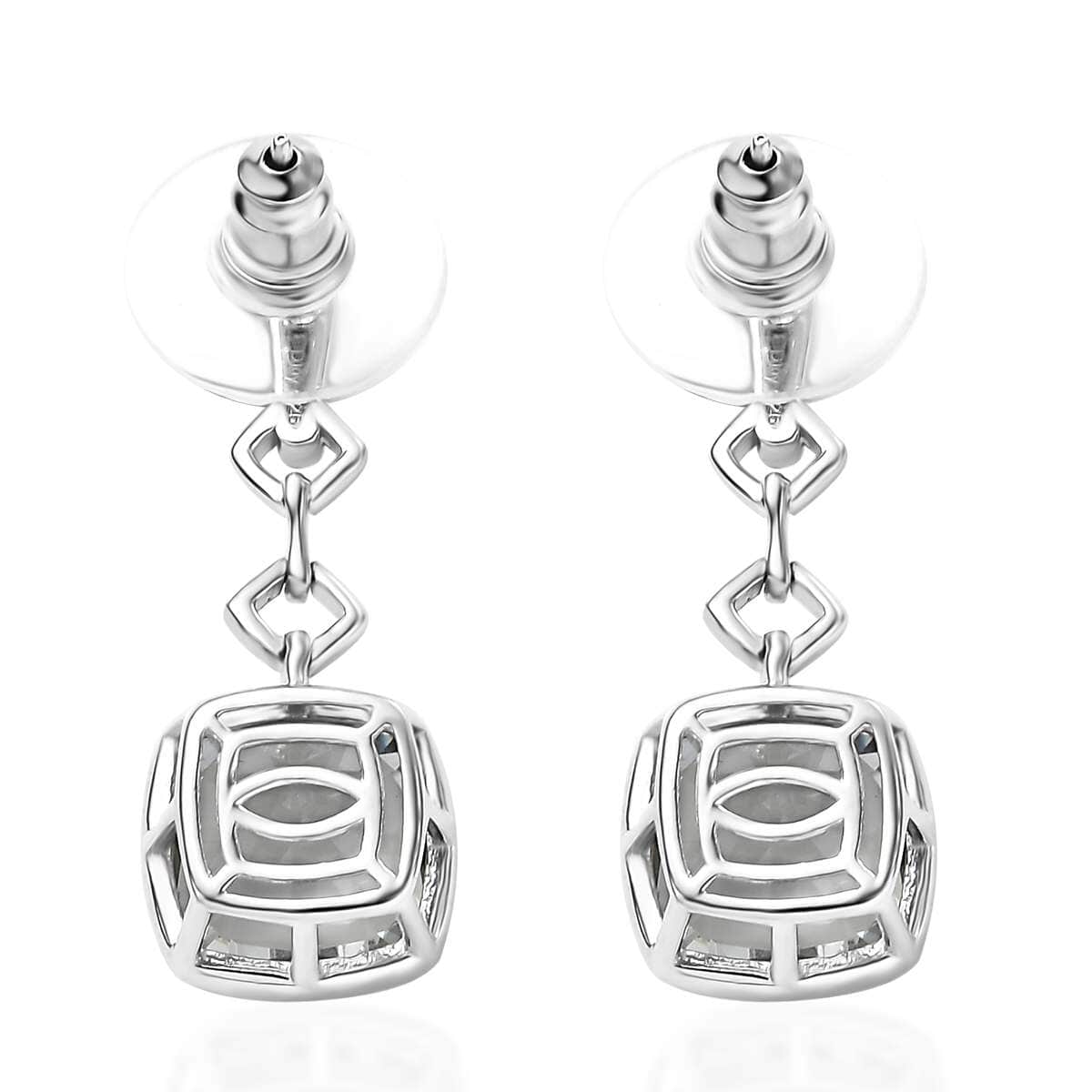 Montezuma Prasiolite 7.50 ctw Earrings in Platinum Over Sterling Silver image number 4