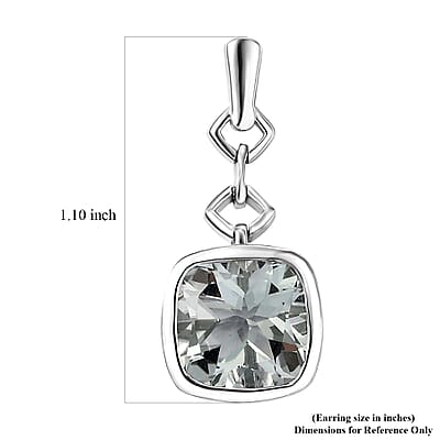 Montezuma Prasiolite 7.50 ctw Earrings in Platinum Over Sterling Silver