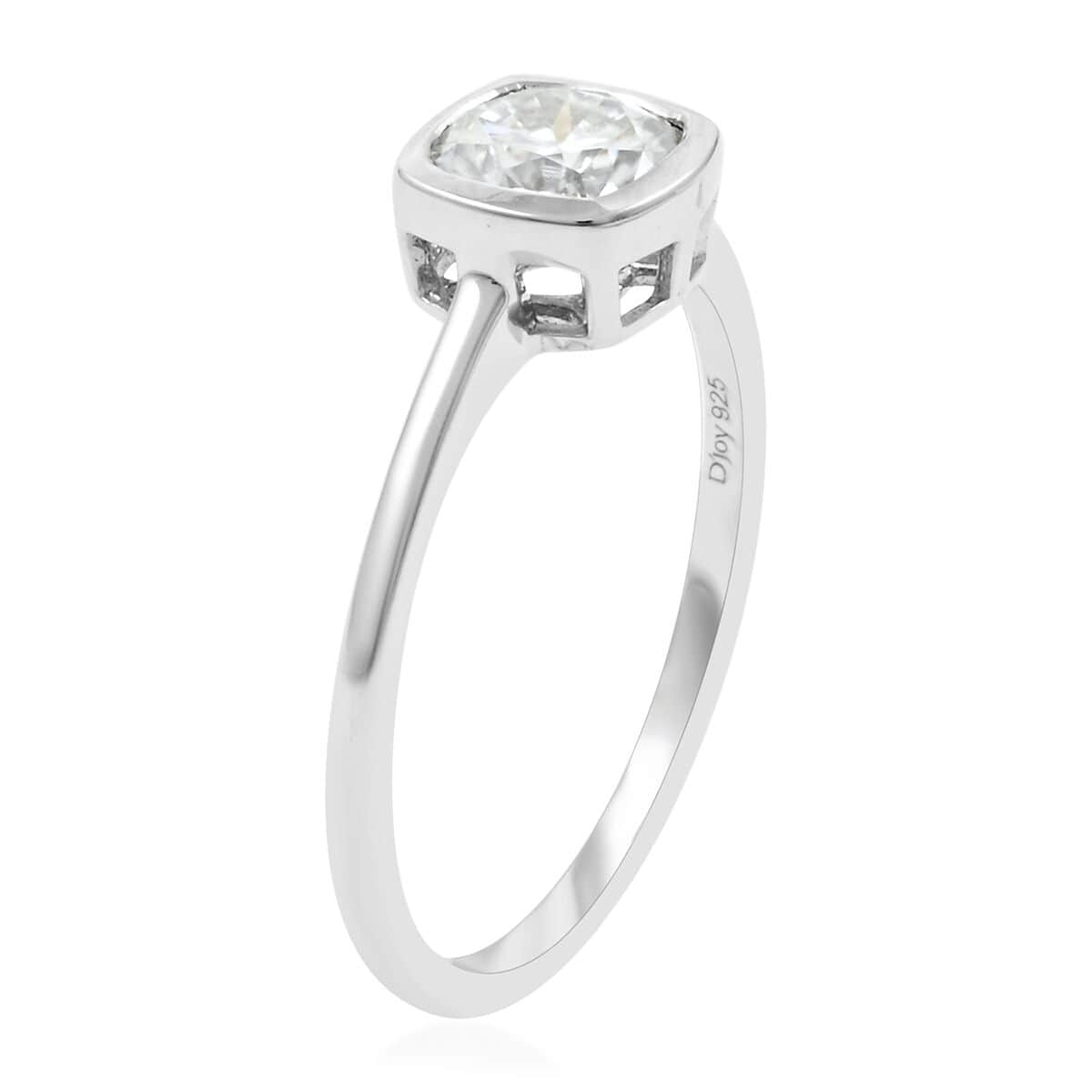 Moissanite Solitaire Ring in Platinum Over Sterling Silver 1.00 ctw 1.00 ctw image number 3