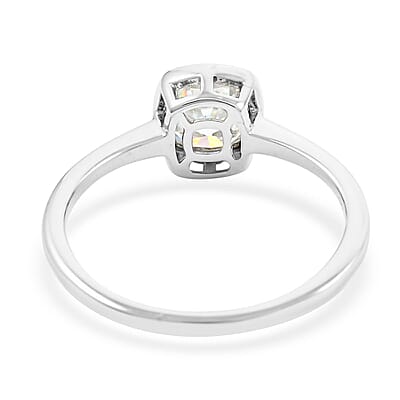 Moissanite Solitaire Ring in Platinum Over Sterling Silver 1.00 ctw (Size 10.0) 1.00 ctw