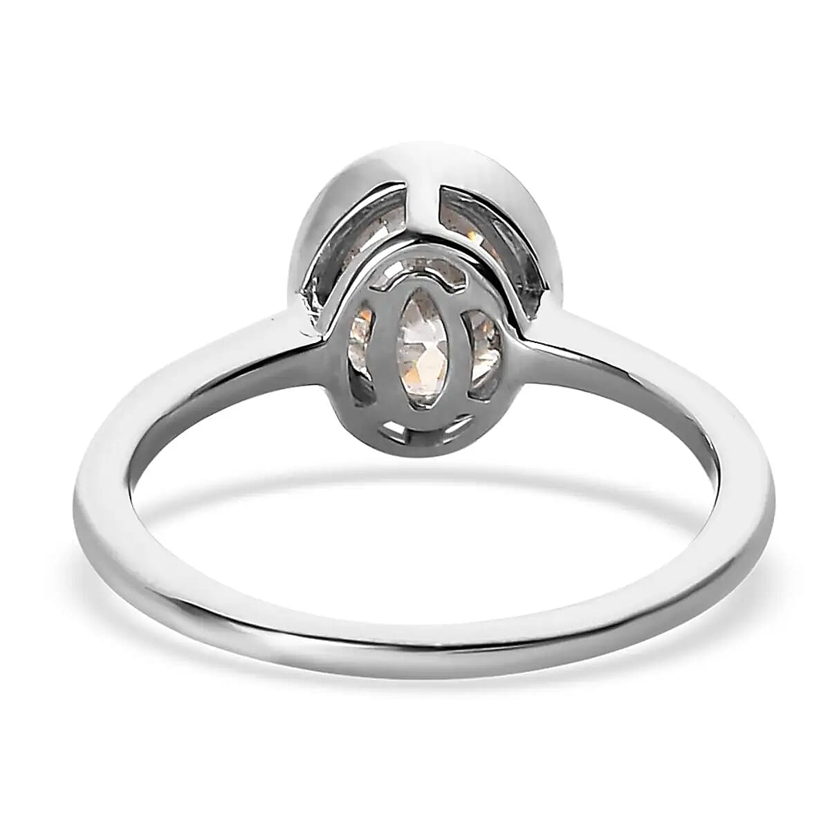 Moissanite Solitaire Ring, Platinum Over Sterling Silver Ring, Moissanite Jewelry For Her 1.35 ctw image number 5