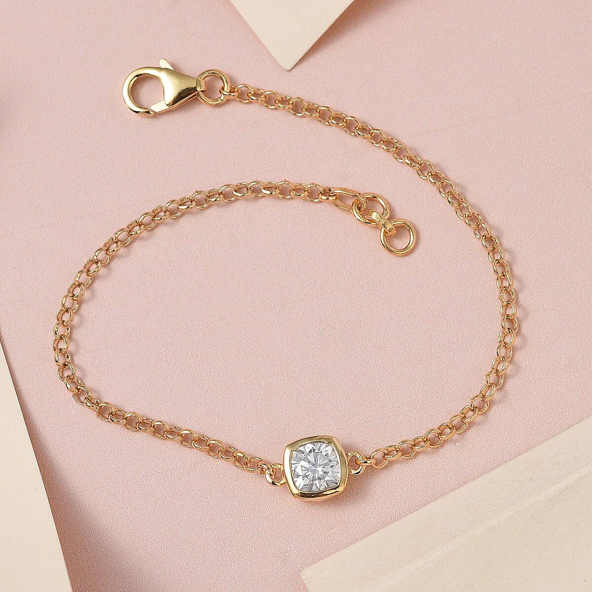 Moissanite Bracelet in Platinum Over Sterling Silver (10.50 In) 1.00 ctw image number 1