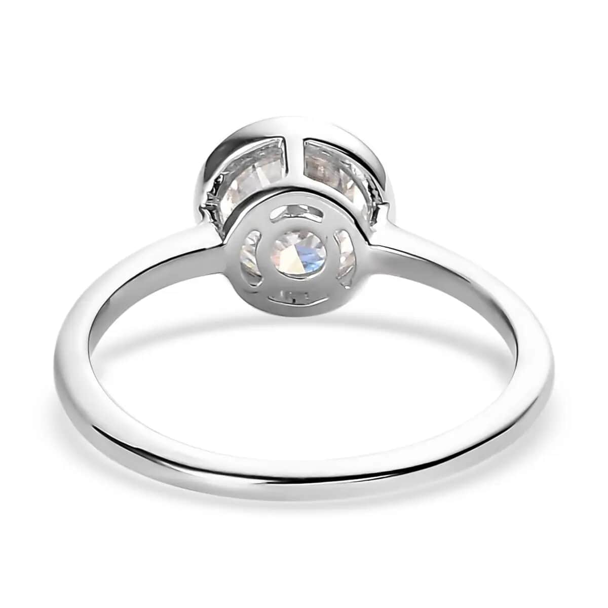 Moissanite 1.15 ctw Solitaire Ring, Platinum Over Sterling Silver Ring, Moissanite Jewelry For Her (Size 10) image number 5