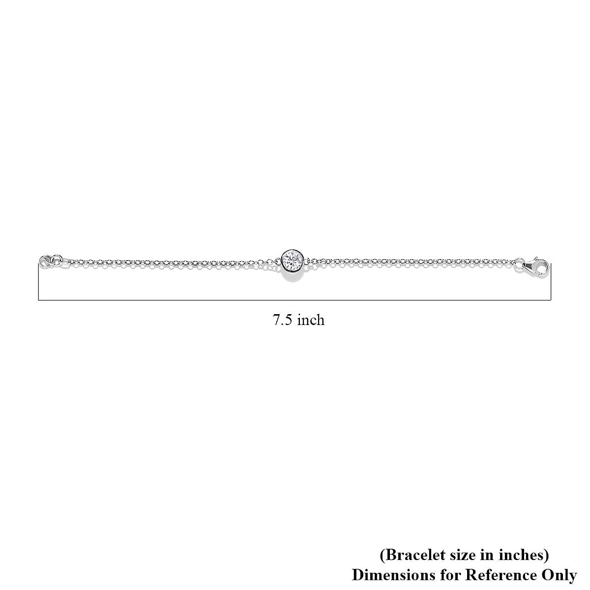 Moissanite Bracelet in Platinum Over Sterling Silver (7.25 In) 1.15 ctw image number 4