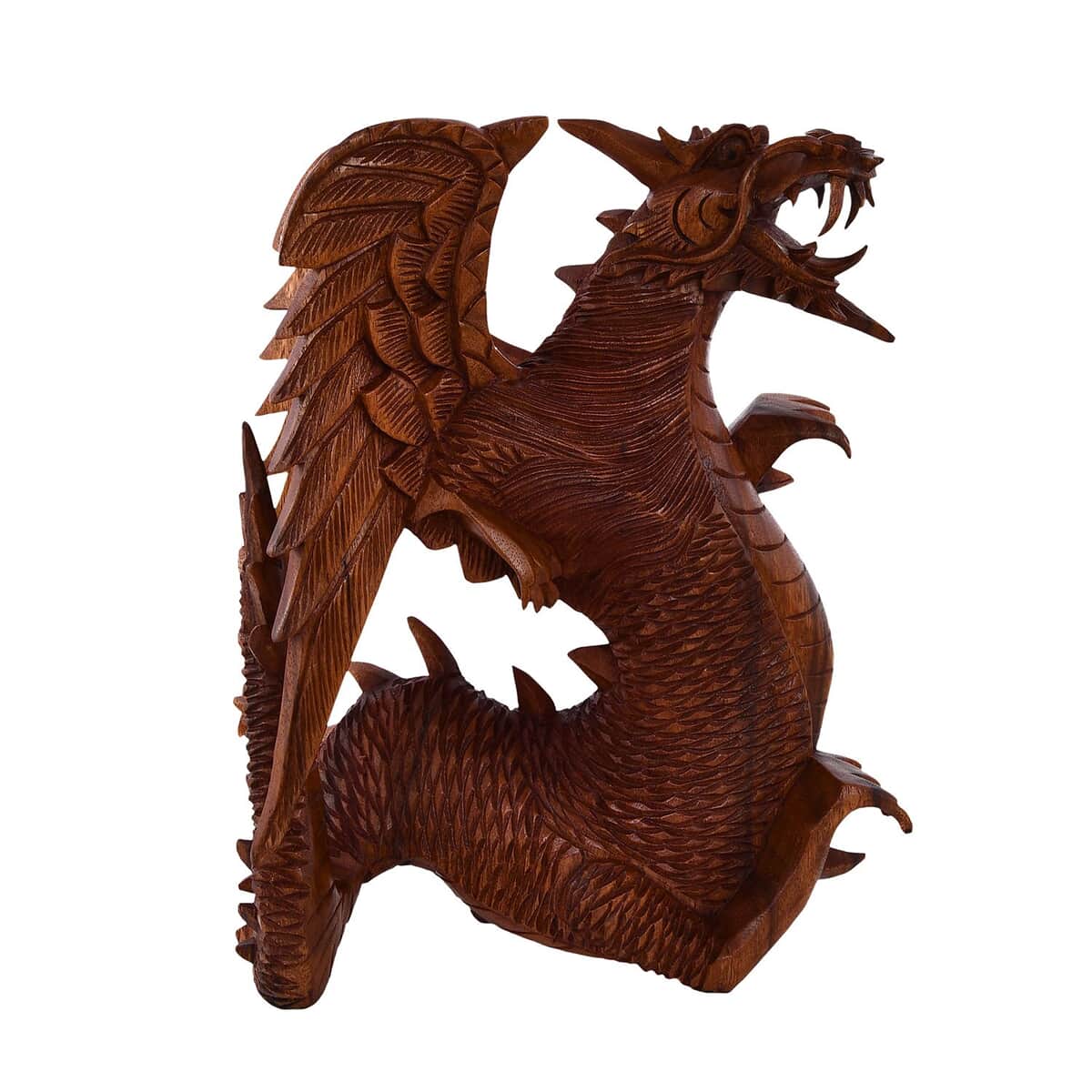 Wooden Dragon Sculpture (11.81"x4.72"x9.84") image number 0