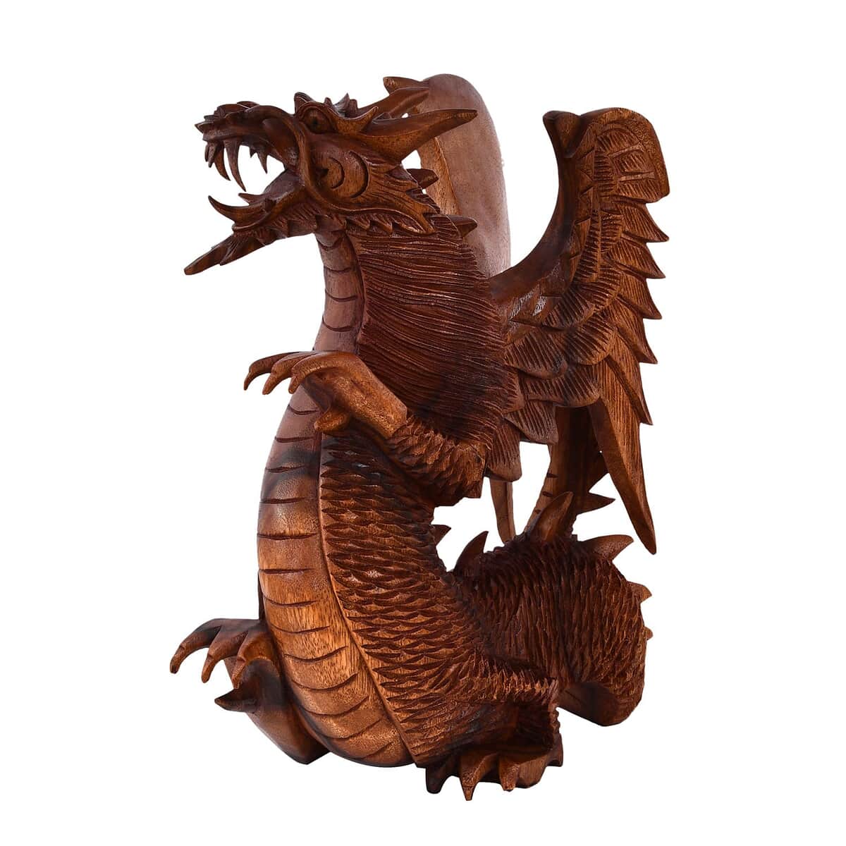 Wooden Dragon Sculpture (11.81"x4.72"x9.84") image number 3