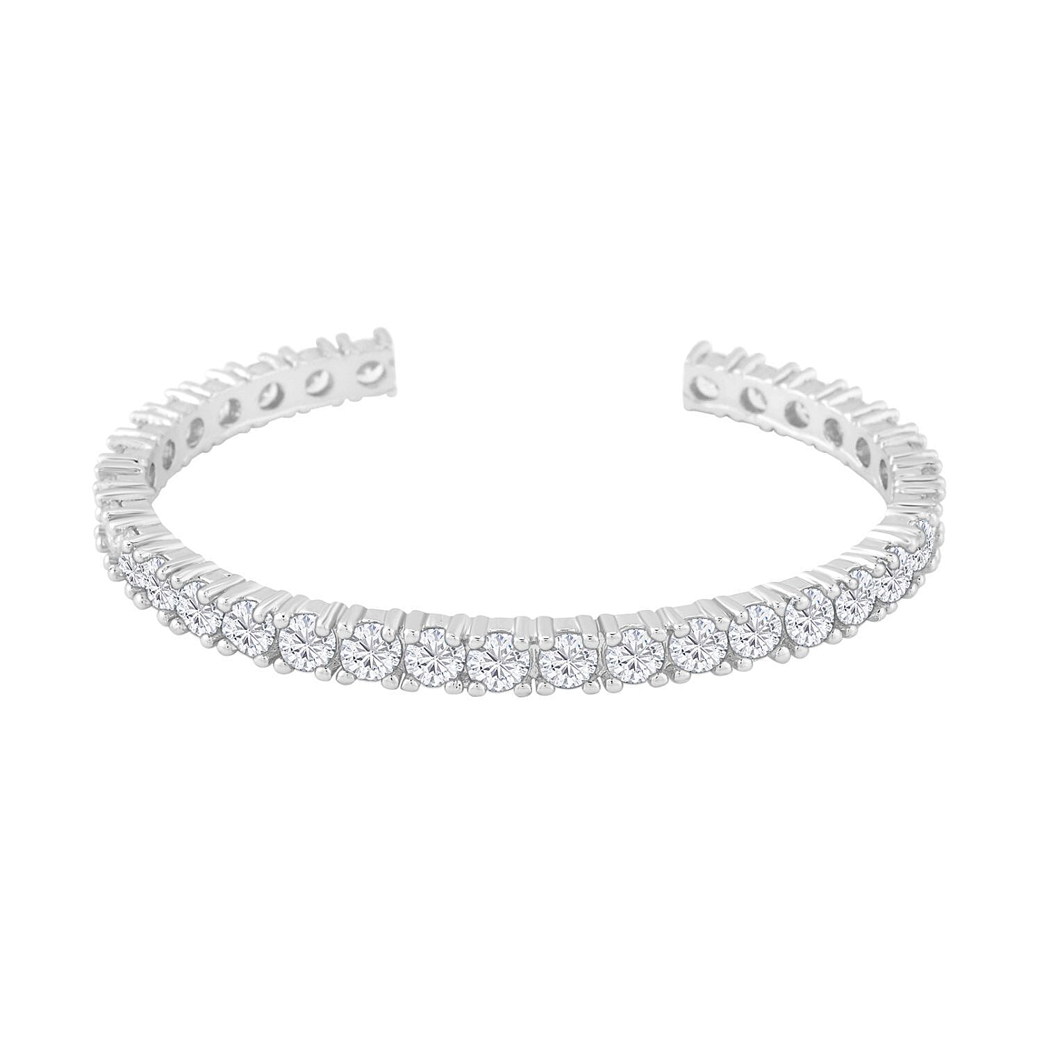 Austrian Crystal Bangle Bracelet in Platinum Bond (6.5 In)