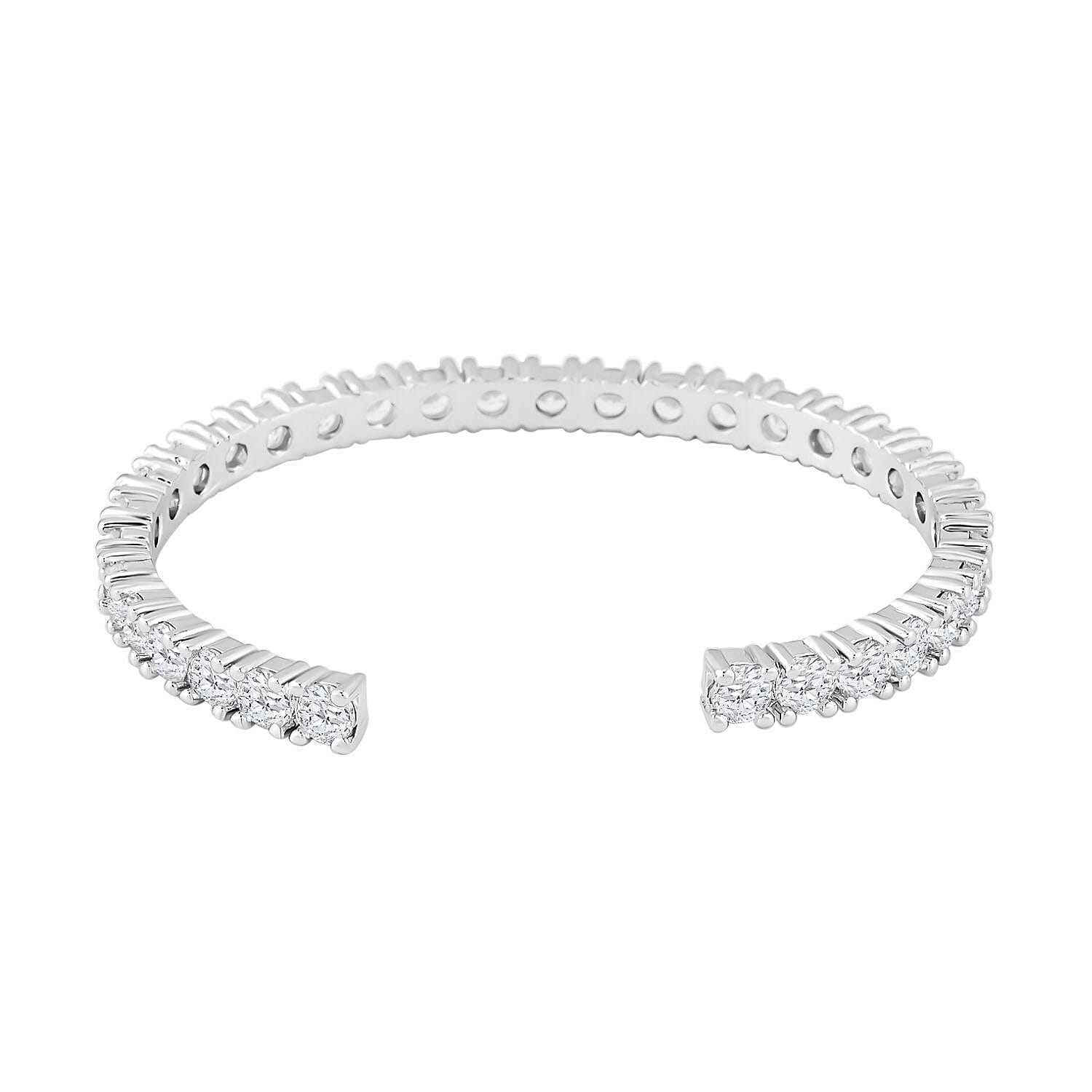Austrian Crystal Bangle Bracelet in Platinum Bond (6.5 In)