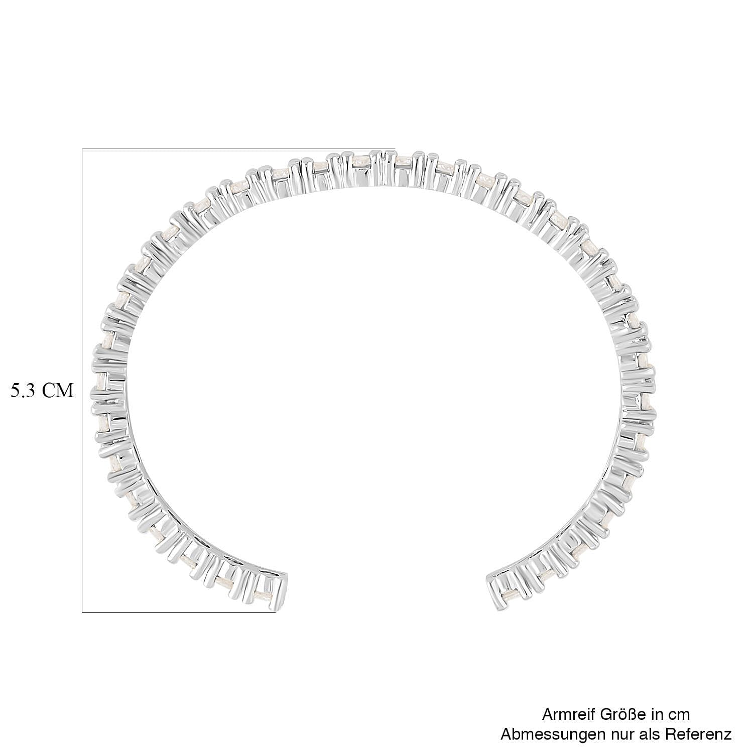 Austrian Crystal Bangle Bracelet in Platinum Bond (6.5 In)