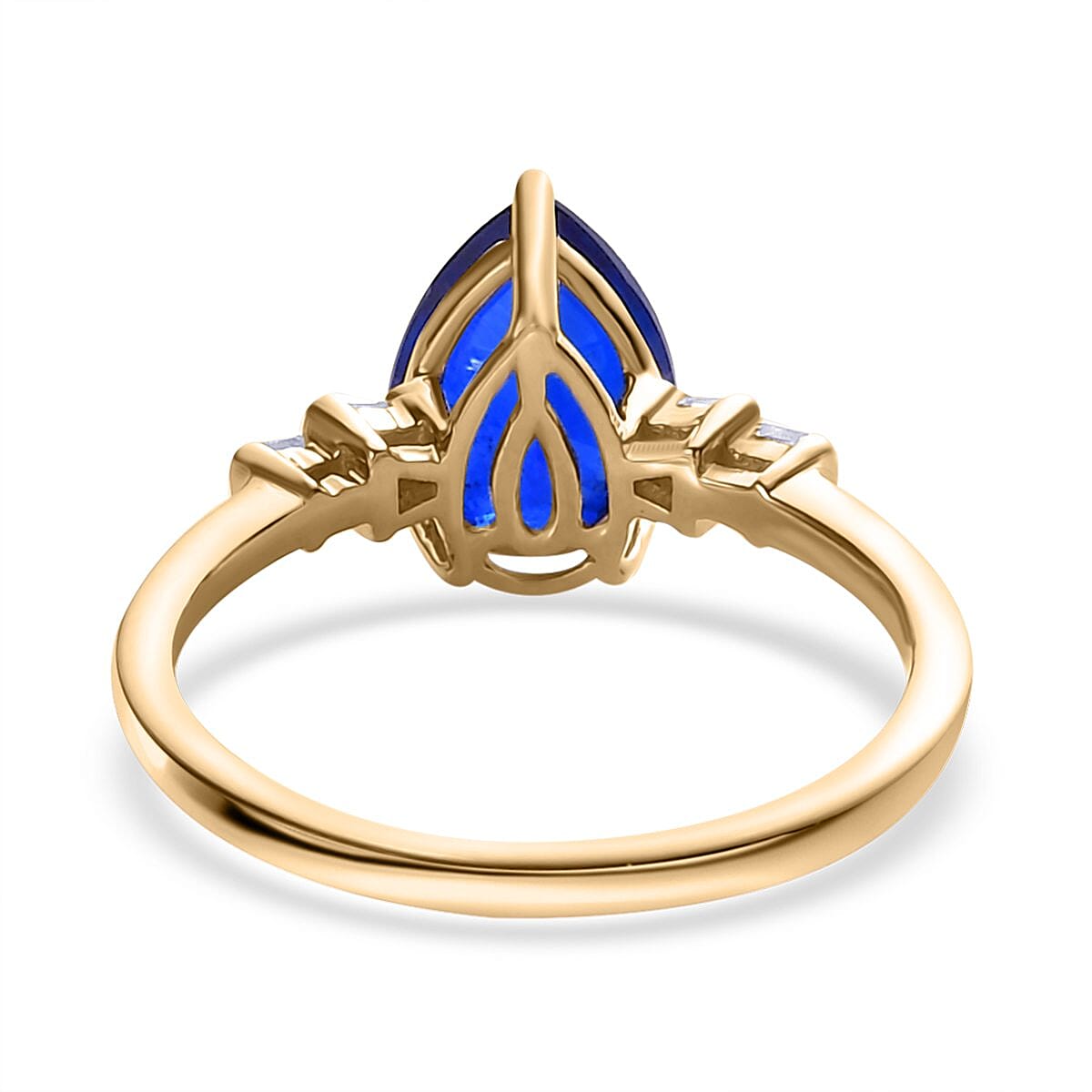 LUXORO 10K Yellow Gold Premium Tanzanian Blue Spinel, Diamond (G-H, I3) Ring (Size 6.0) (2 g) 2.35 ctw image number 4