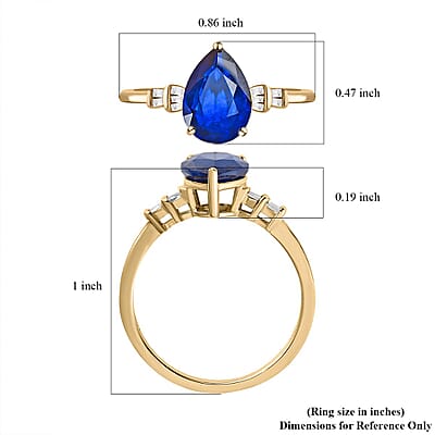 Luxoro 10K Yellow Gold Premium Tanzanian Blue Spinel (DF) and G-H I3 Diamond Ring (Size 6.0) 2.35 ctw