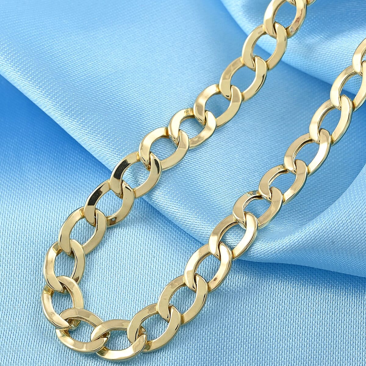 10K Yellow Gold 5mm Curb Chain Necklace (18 Inches) 8.8 Grams image number 1