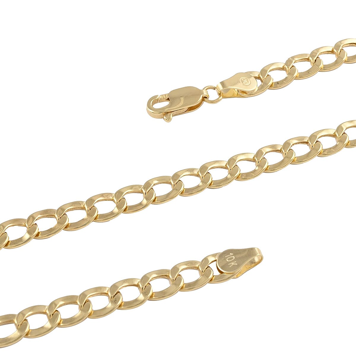 10K Yellow Gold 5mm Curb Chain Necklace (18 Inches) 8.8 Grams image number 3