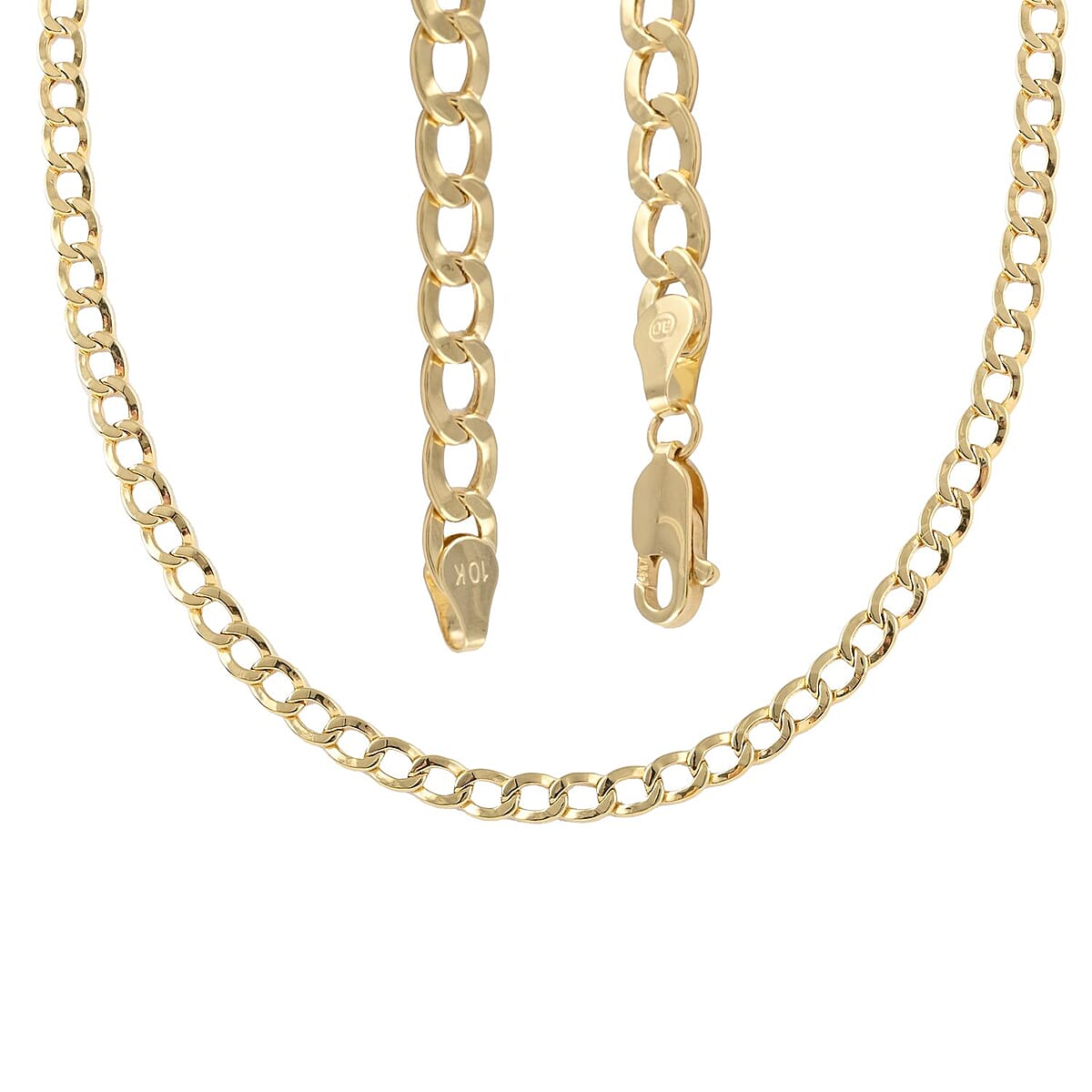 10K Yellow Gold 5mm Curb Chain Necklace (18 Inches) 8.8 Grams image number 4