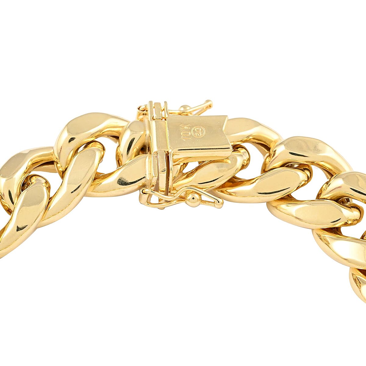 10K Yellow Gold 13mm Miami Cuban Chain Bracelet (8.00 In) (30.40 g) image number 3