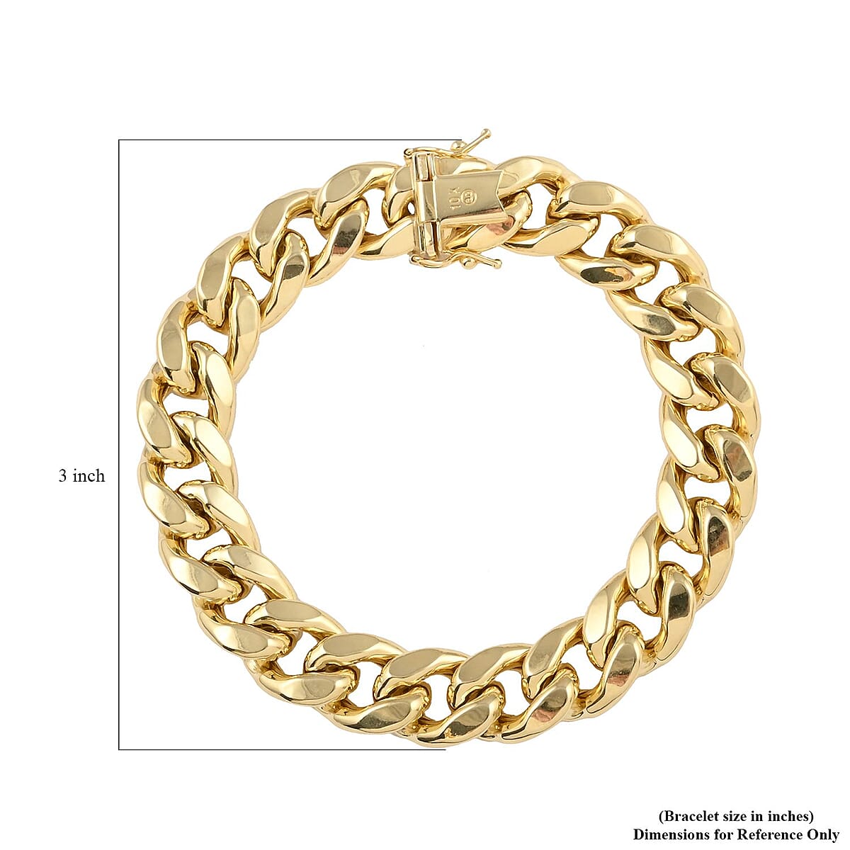10K Yellow Gold 13mm Miami Cuban Chain Bracelet (8.00 In) (30.40 g) image number 4