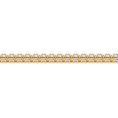10K Yellow Gold Bracelet,  Ice Chain Bracelet, Dual Tone Bracelet, Gold Jewelry, Gold Bracelet  (8.00 In) 3.5mm, 8.20 Grams