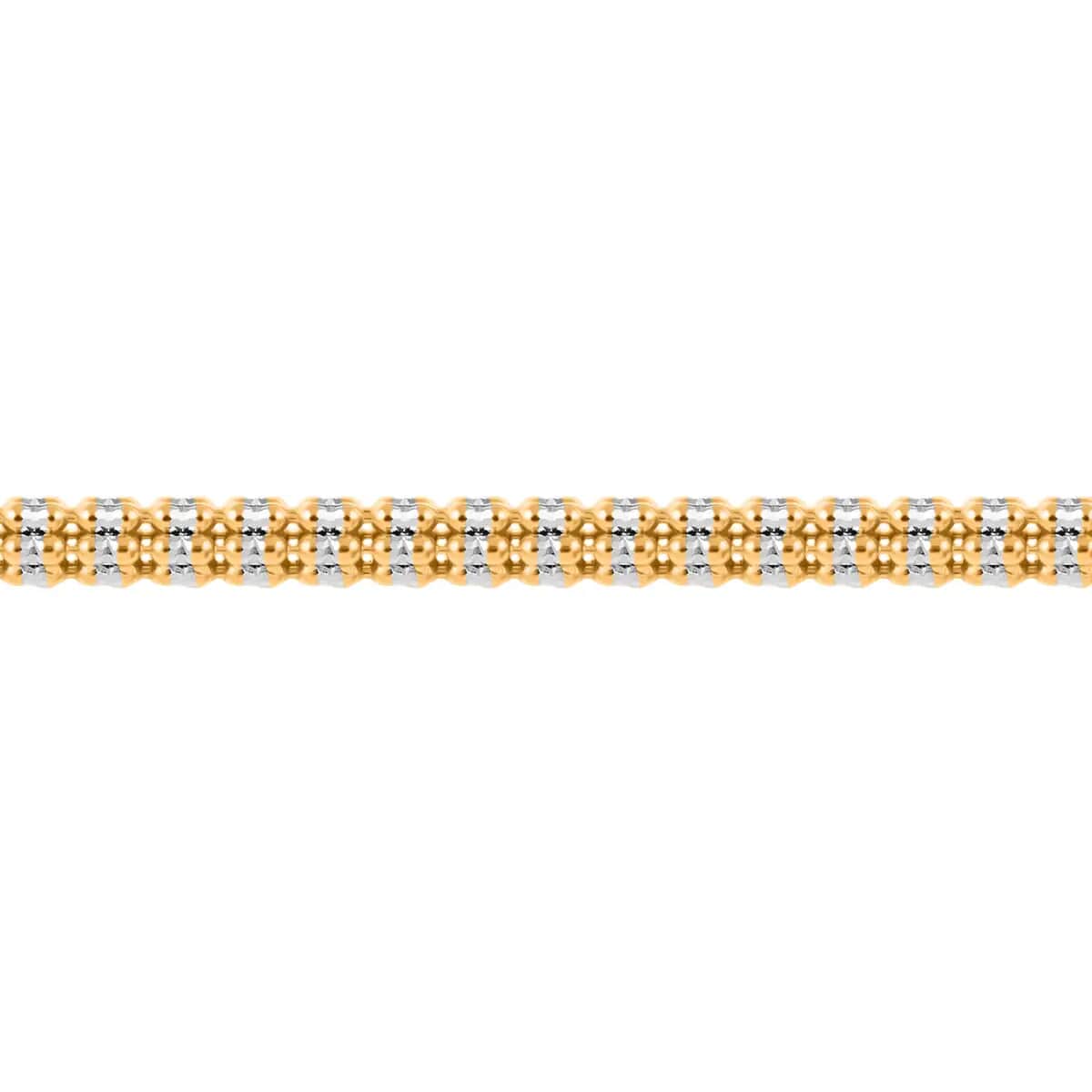 10K Yellow Gold 3.5mm 2-Tone Ice Chain Bracelet (8.00 In) 6.3 Grams image number 3