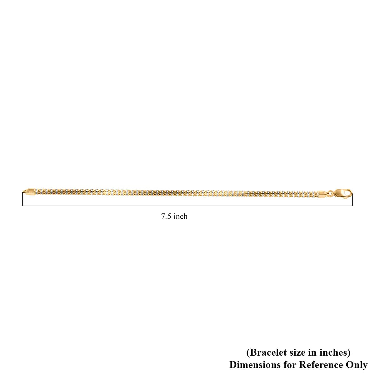 10K Yellow Gold 3.5mm 2-Tone Ice Chain Bracelet (8.00 In) 6.3 Grams