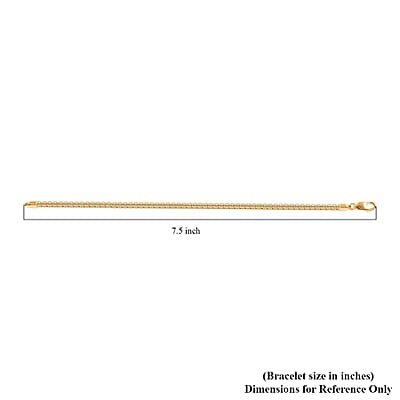 10K Yellow Gold Bracelet,  Ice Chain Bracelet, Dual Tone Bracelet, Gold Jewelry, Gold Bracelet  (8.00 In) 3.5mm, 8.20 Grams