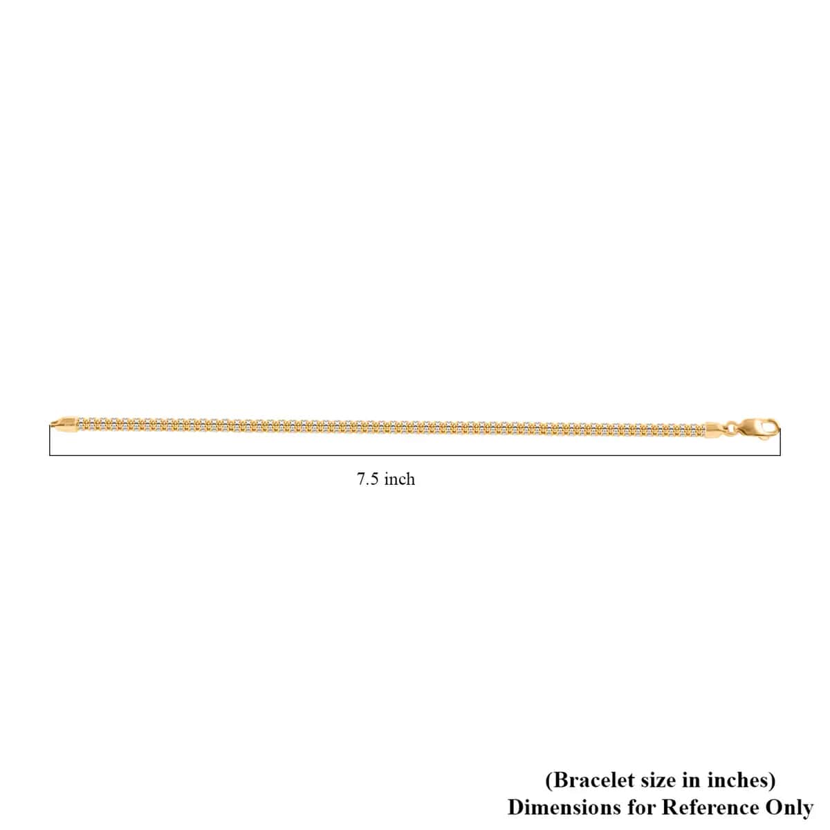 10K Yellow Gold 3.5mm 2-Tone Ice Chain Bracelet (8.00 In) 6.3 Grams image number 5