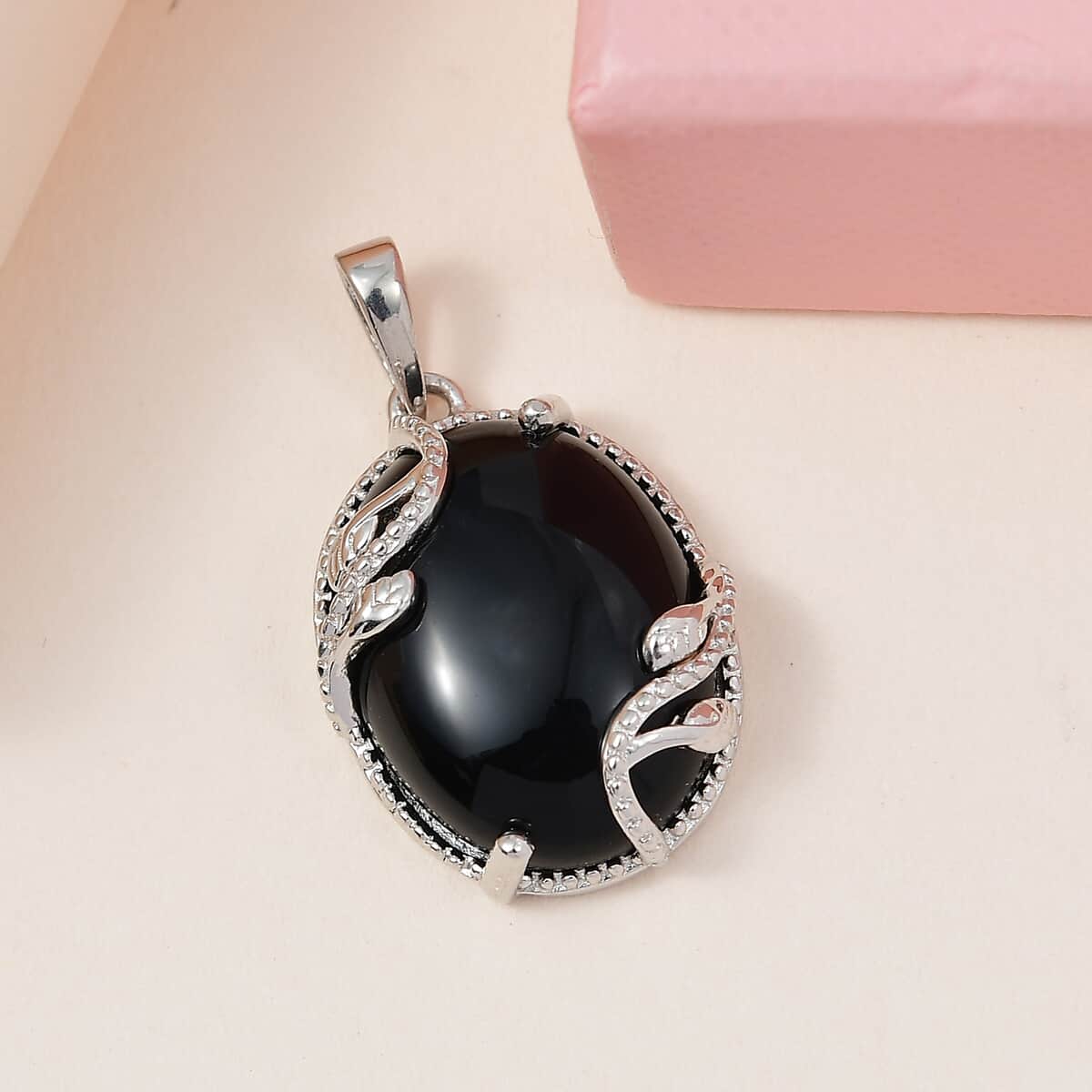 Karis Black Onyx Fancy Pendant in Platinum Bond 14.50 ctw image number 1