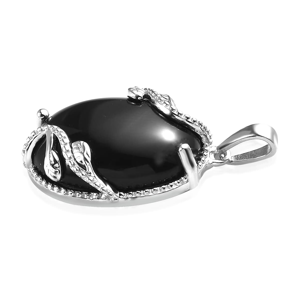 Karis Black Onyx Fancy Pendant in Platinum Bond 14.50 ctw image number 3