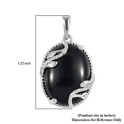 Karis Black Onyx Fancy Pendant without Chain in Platinum Bond 14.50 ctw