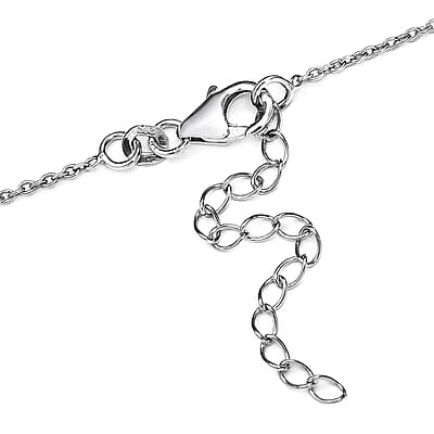 Brazilian Blue Petalite and White Zircon Necklace 18-20 Inches in Platinum Over Sterling Silver 6.50 ctw