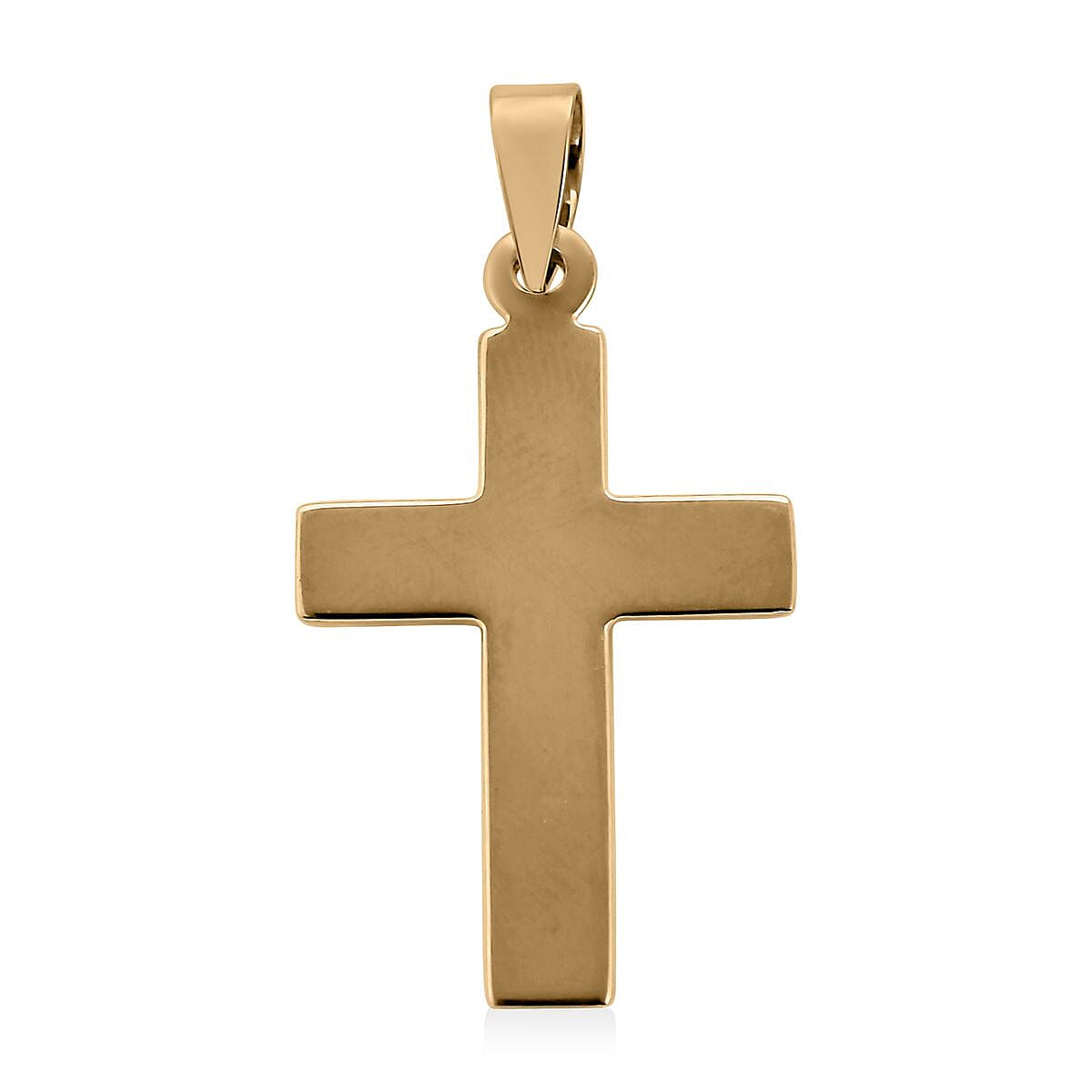 10K Yellow Gold Diamond-Cut Cross Pendant 1.3 g image number 4