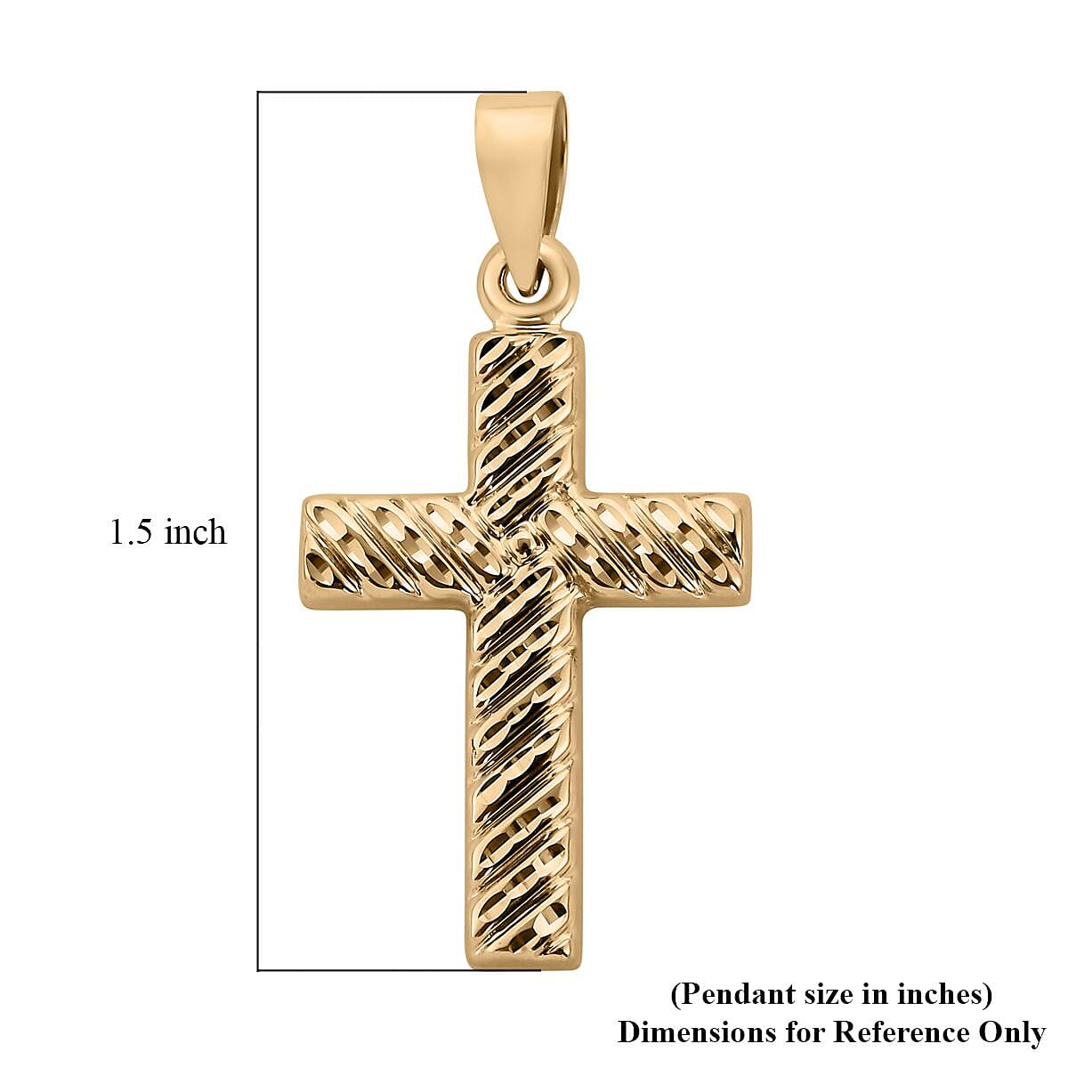 10K Yellow Gold Diamond-Cut Cross Pendant 1.3 g image number 5
