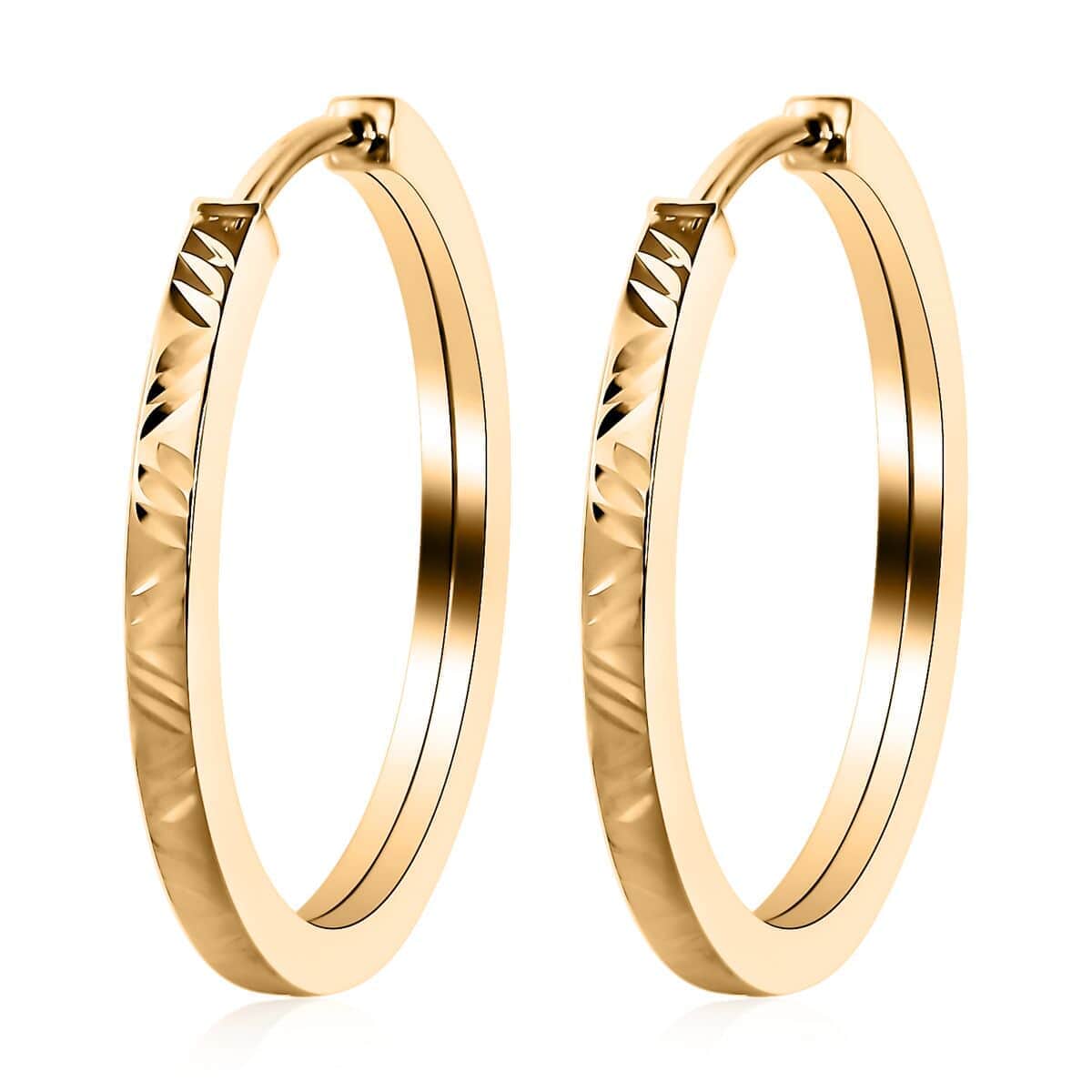 10K Yellow Gold Hoop Earrings 1.50 Grams image number 0