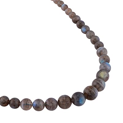 Malagasy Labradorite Beads Necklace, Beaded Necklace, Sterling Silver Necklace, 20 Inch Necklace 252.50 ctw