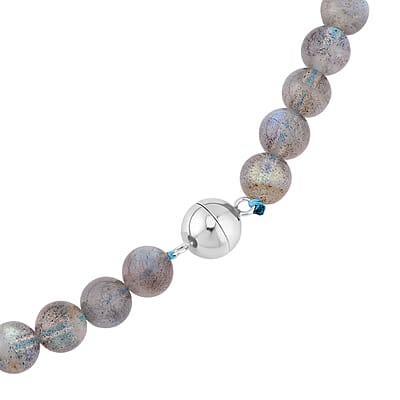 Malagasy Labradorite Beads Necklace, Beaded Necklace, Sterling Silver Necklace, 20 Inch Necklace 252.50 ctw
