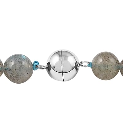 Malagasy Labradorite Beads Necklace, Beaded Necklace, Sterling Silver Necklace, 20 Inch Necklace 252.50 ctw