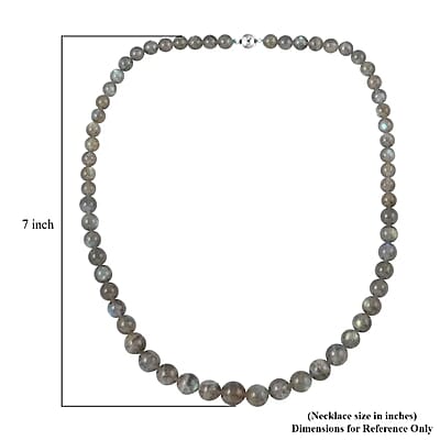 Malagasy Labradorite Beads Necklace, Beaded Necklace, Sterling Silver Necklace, 20 Inch Necklace 252.50 ctw