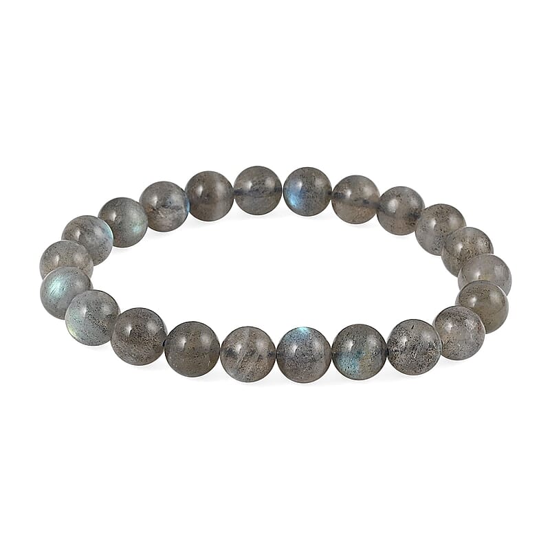 Malagasy Labradorite Beaded Stretch Bracelet 125.00 ctw