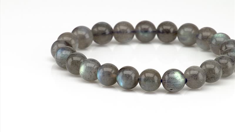 Malagasy Labradorite Beaded Stretch Bracelet 125.00 ctw