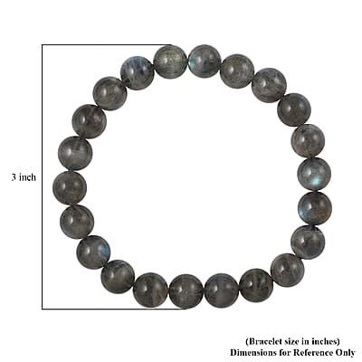 Malagasy Labradorite Beaded Stretch Bracelet 125.00 ctw
