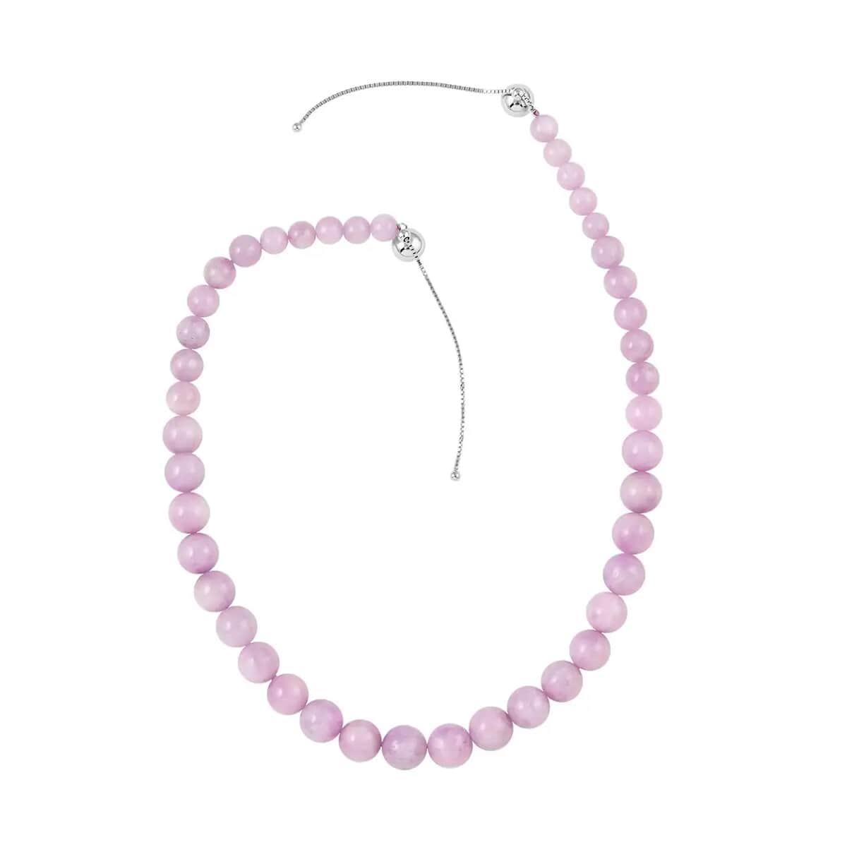 Kunzite Bead Necklace in Sterling Silver, Beaded Silver Necklace, Weddings Gifts For Her (18-22 Inches) 468.00 ctw image number 0