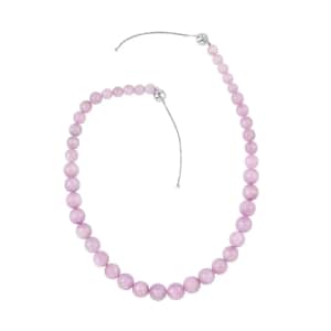 Kunzite Bead Necklace in Sterling Silver, Beaded Silver Necklace, Weddings Gifts For Her (18-22 Inches) 468.00 ctw