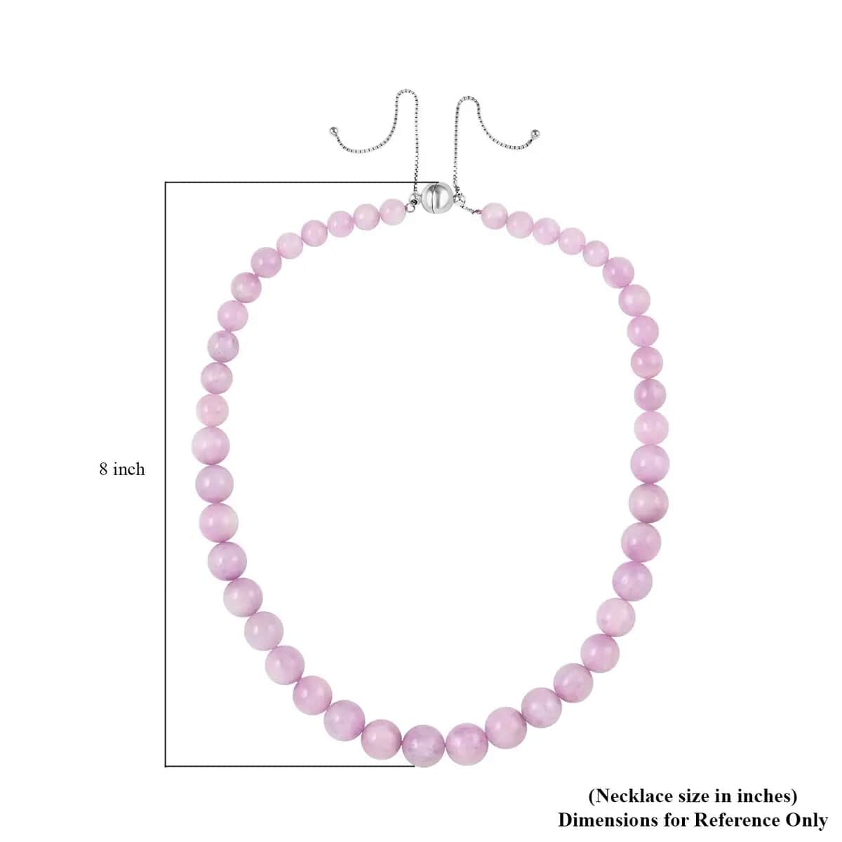 Kunzite Bead Necklace in Sterling Silver, Beaded Silver Necklace, Weddings Gifts For Her (18-22 Inches) 468.00 ctw image number 6